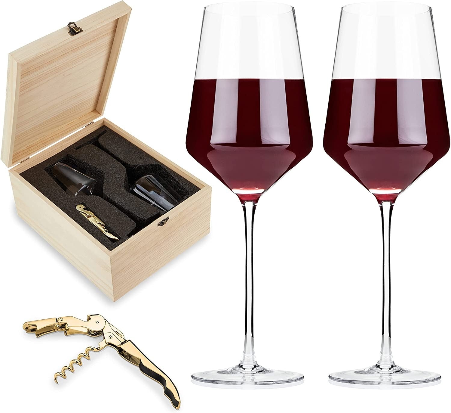 WINE GLASS AND CORKSCREW GIFT BOX