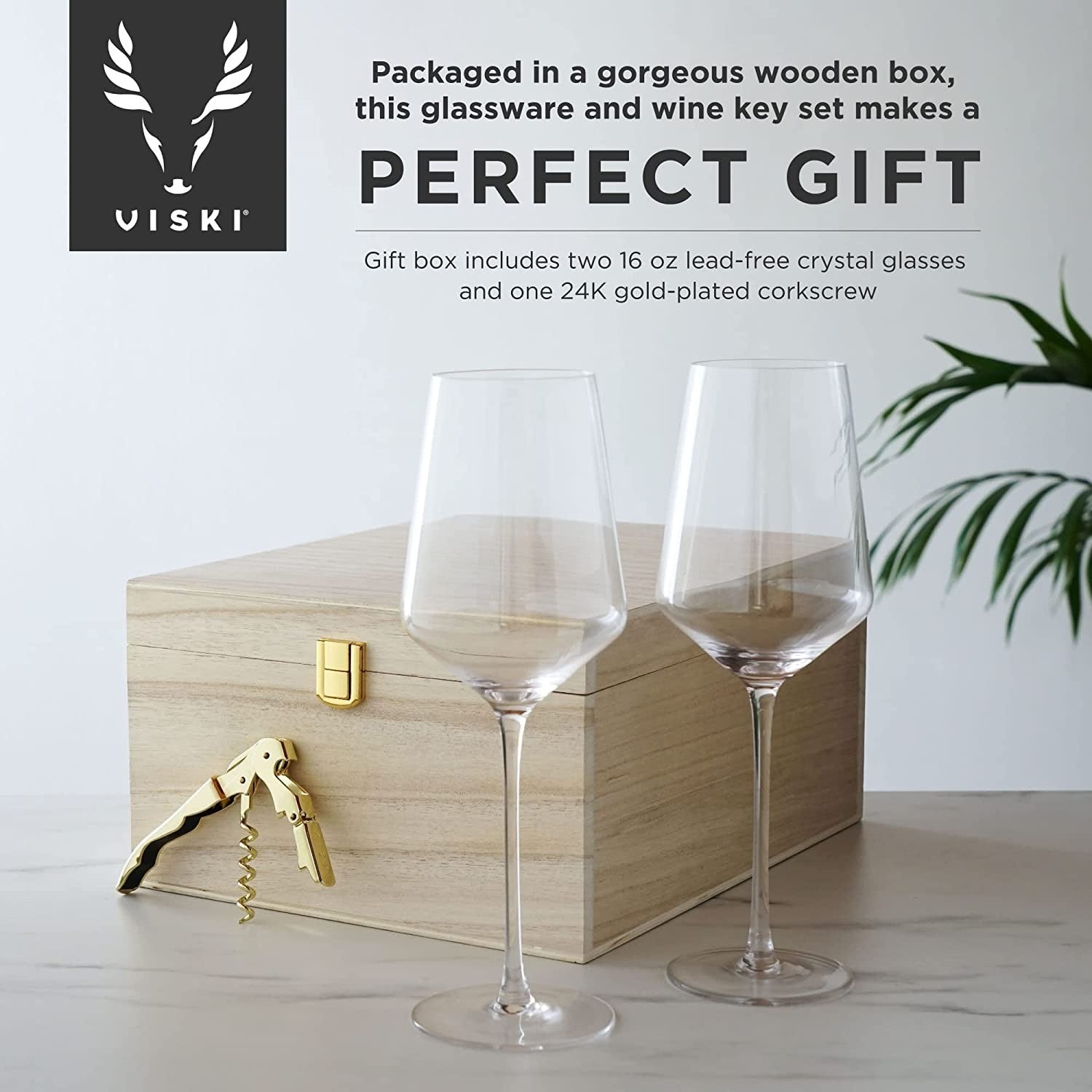 WINE GLASS AND CORKSCREW GIFT BOX