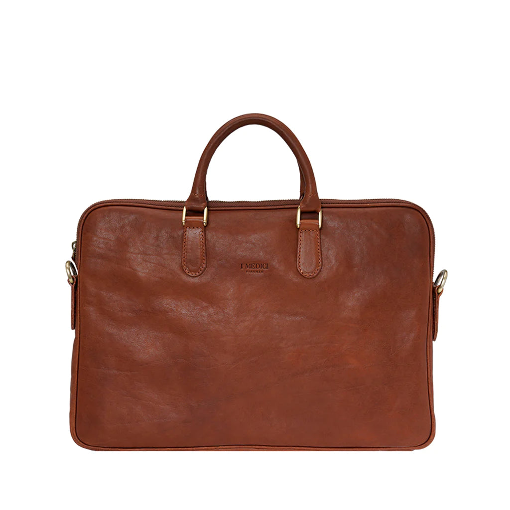 I Medici Italian leather satchel laptop briefcase - Tan
