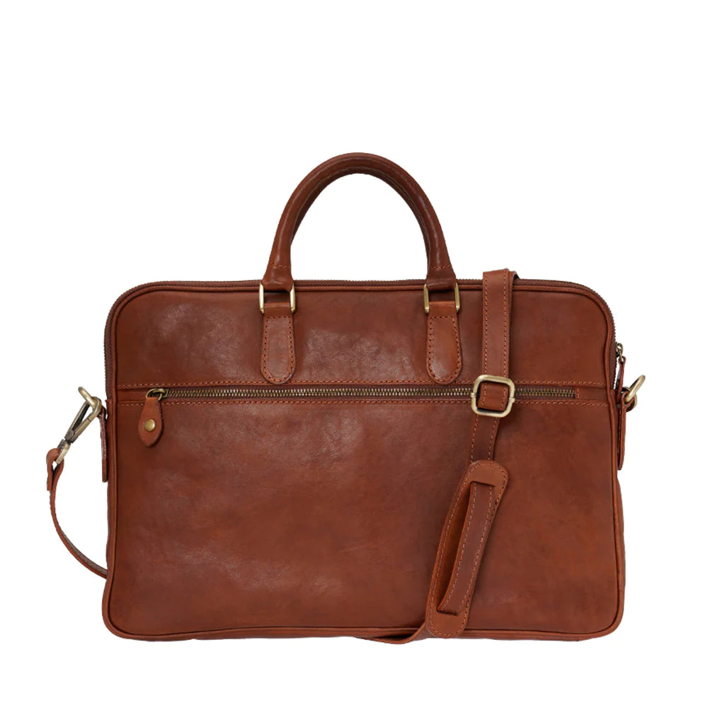 I Medici Italian leather satchel laptop briefcase - Tan