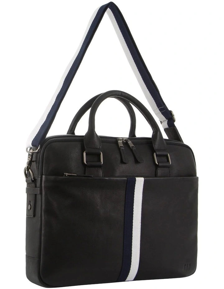 GAP Leather Business Laptop Bag in Black