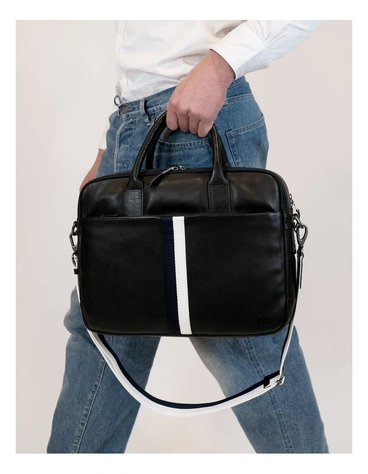 GAP Leather Business Laptop Bag in Black