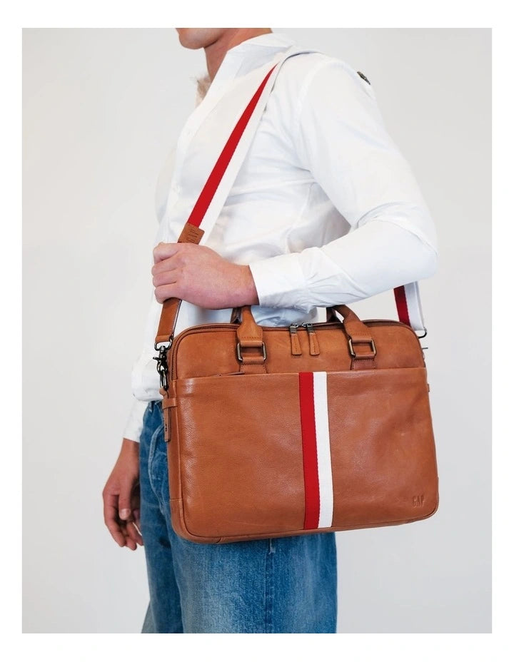 GAP Leather Business Laptop Bag in Tan