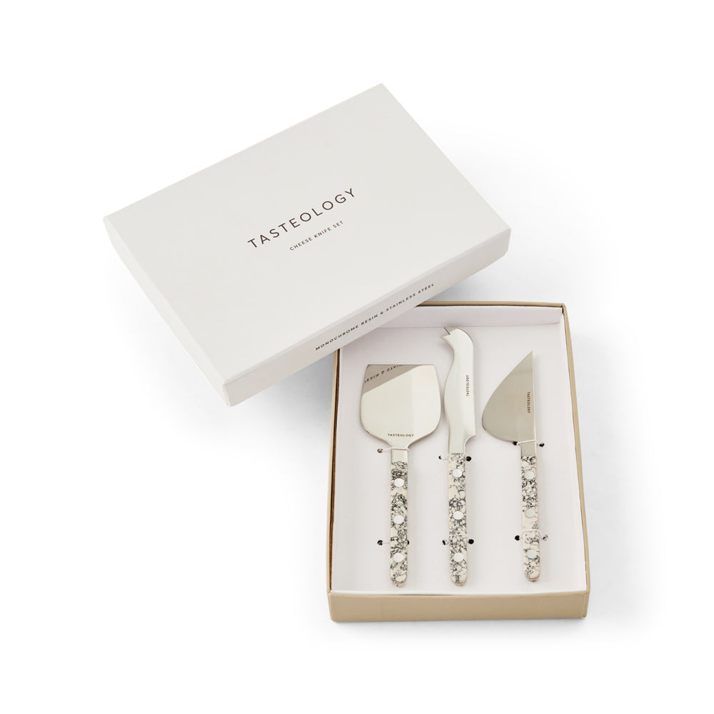 Tasteology Cheese Knives Set of 3 - Monochrome