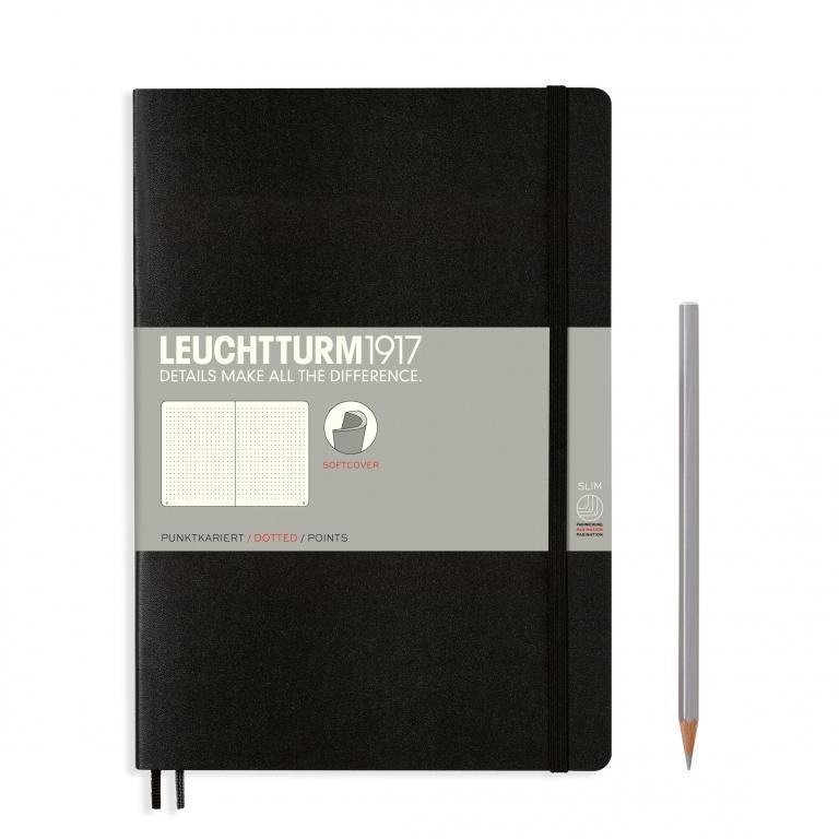 Notebook Composition (B5) dotted, softcover, 121 numbered pages, black