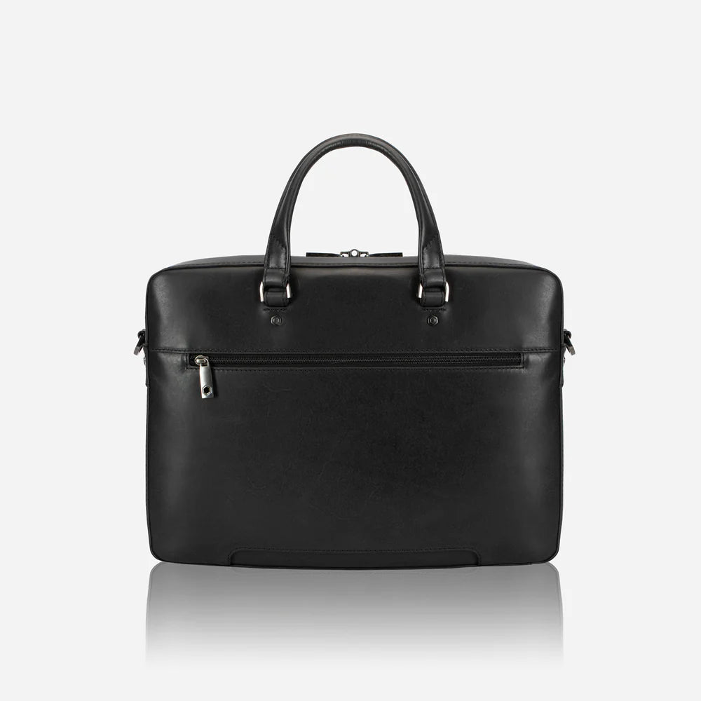 Black Slim Zip Top Briefcase