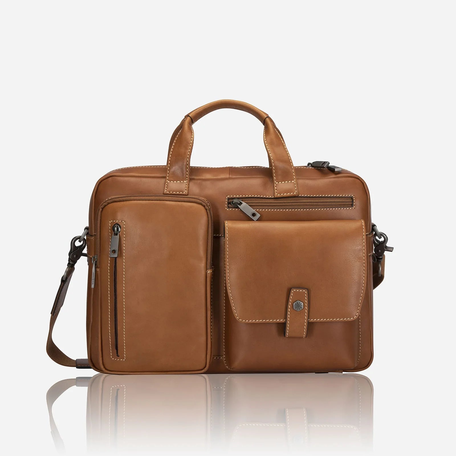 Medium Brown Laptop Briefcase