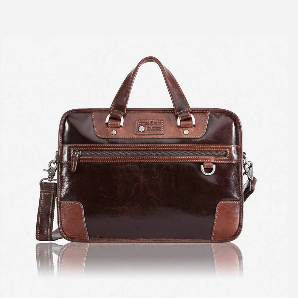 Jekyll and Hide Brown Medium Laptop Briefcase