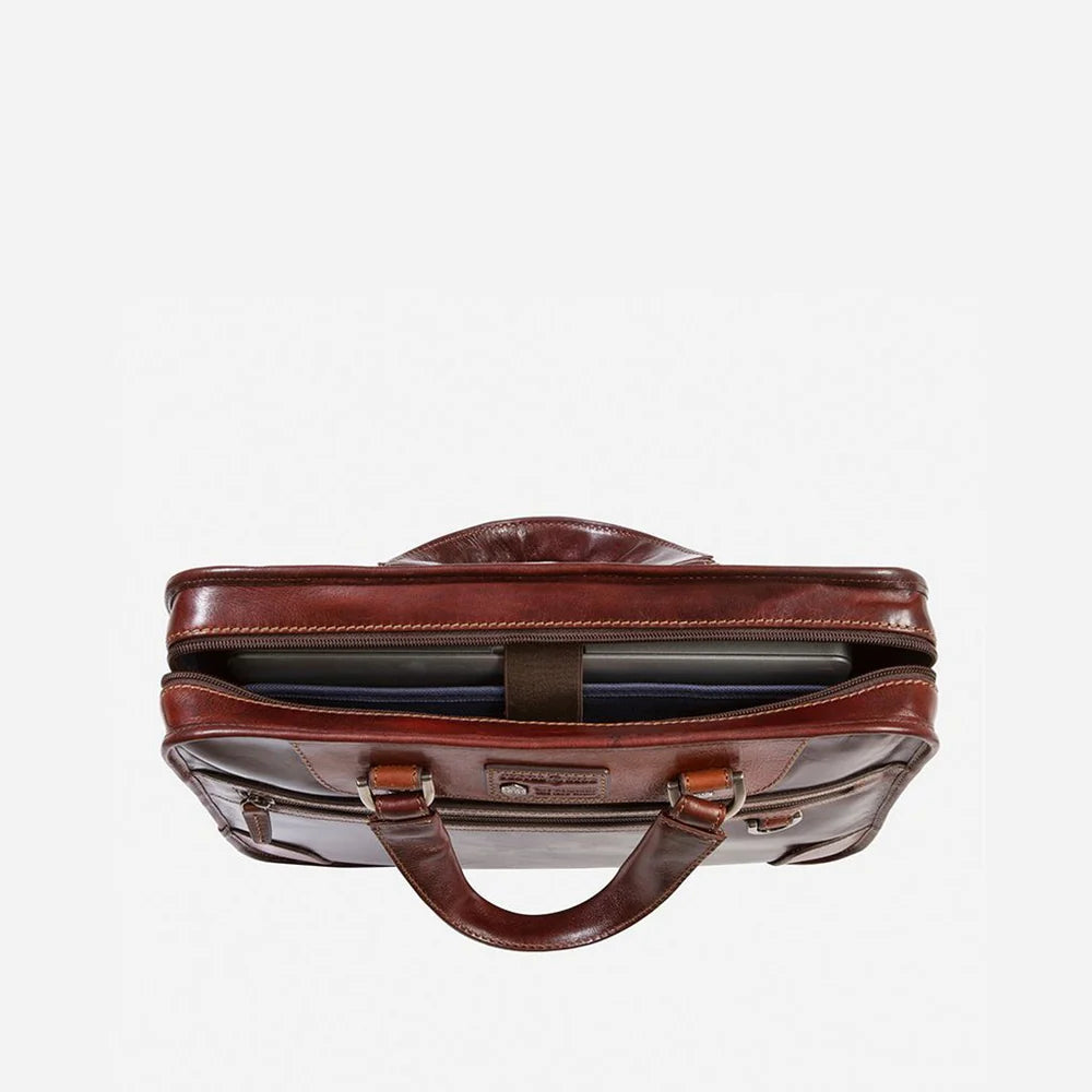 Jekyll and Hide Brown Medium Laptop Briefcase