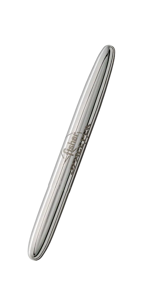 Chrome Bullet Space Pen, Fisher Space Pen Logo
