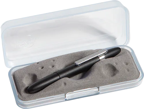 Matte Black Bullet Space Pen, Chrome Grip & Clip
