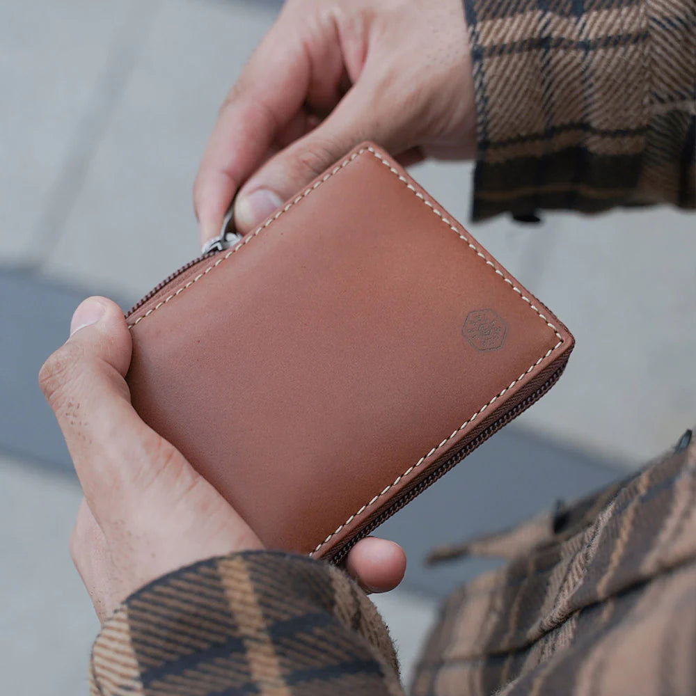LARGE ZIP AROUND WALLET WITH COIN, CLAY