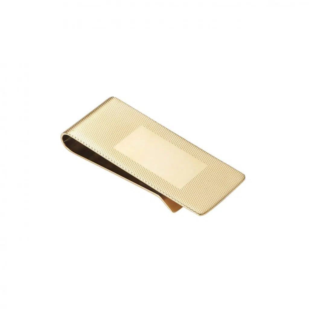 Ion Plated Polished Gold Patterned Money Clip