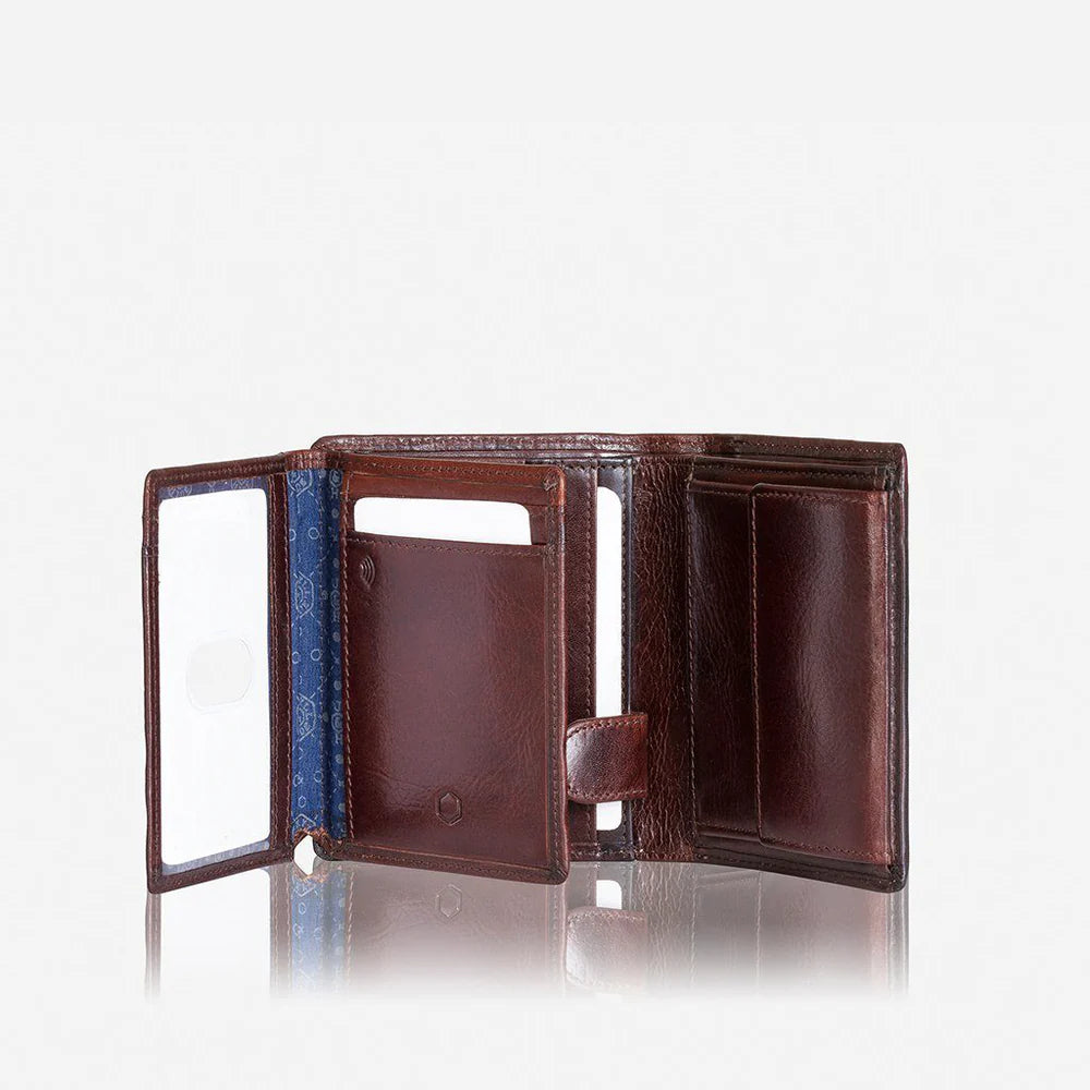 LARGE BIFOLD WALLET WITH ID WINDOW COFFEE