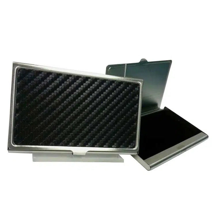 Cudworth Card Case In Stainless Steel with Carbon Fibre Inlay