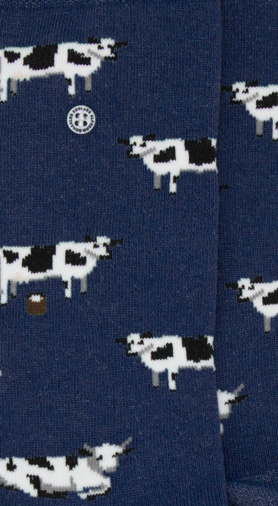 COWS NAVY SOCKS - MEDIUM