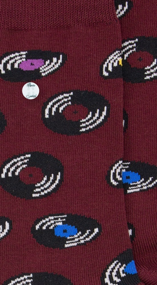VINYL BORDEAUX/BLACK SOCKS - MEDIUM