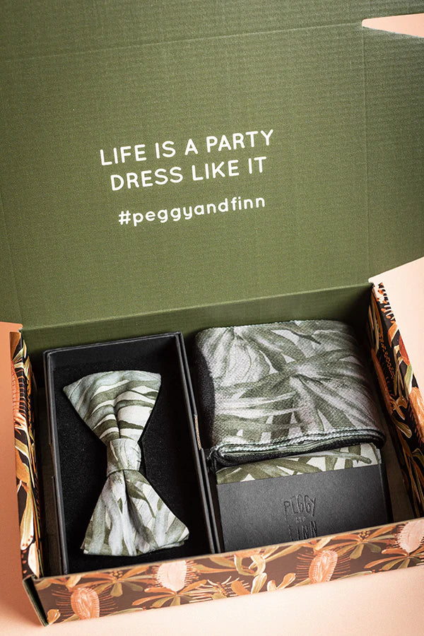 Peggy and Finn Bow Tie Gift Set Fan Palm Sage