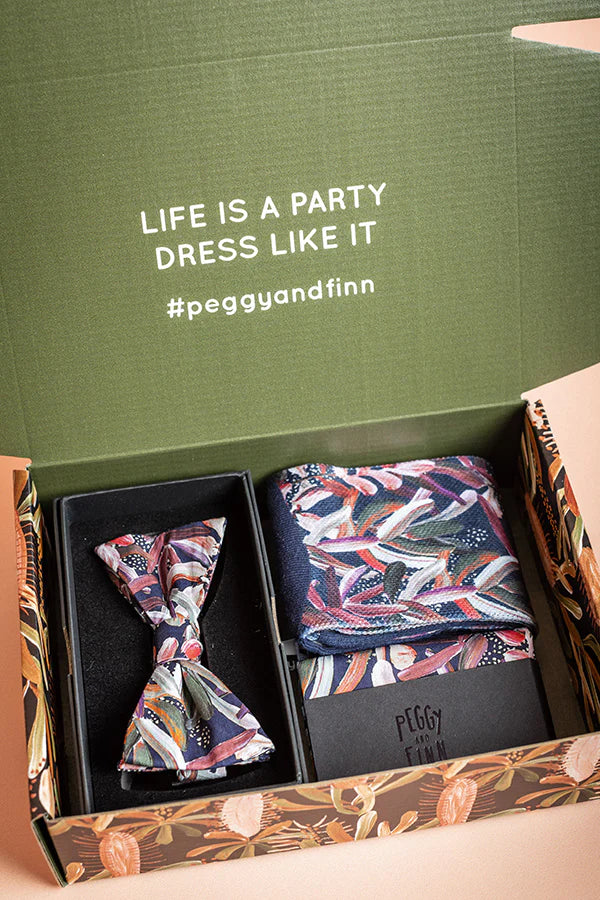 Peggy and Finn Bow Tie Gift Set Protea Navy