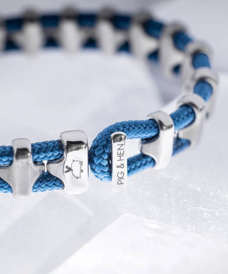 Pig and Hen Bracelet Bold Bob Ocean Blue  Silver