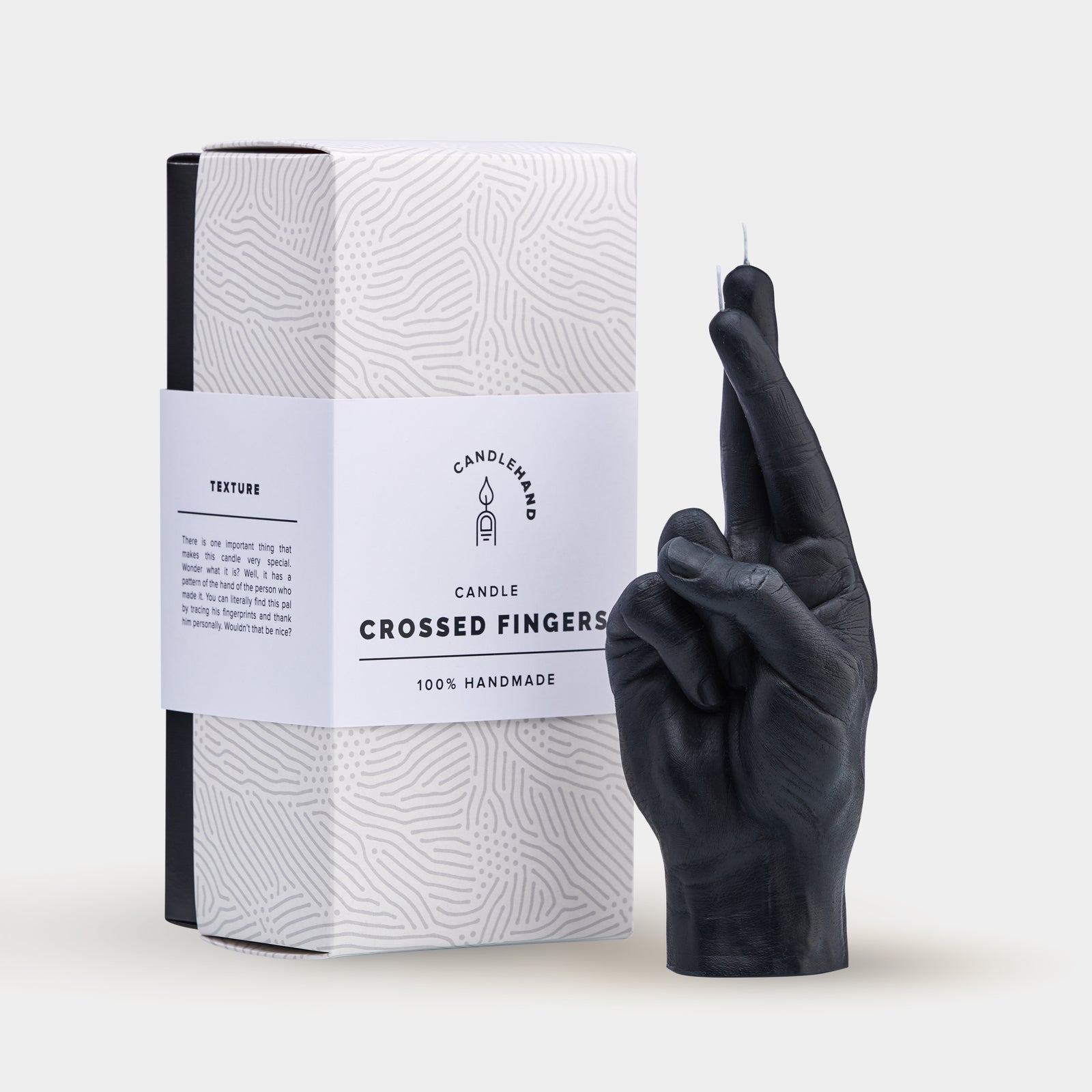 Crossed Fingers candle hand