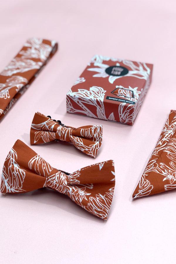Peggy and Finn Kangaroo Paw Burnt Orange Pocket Square