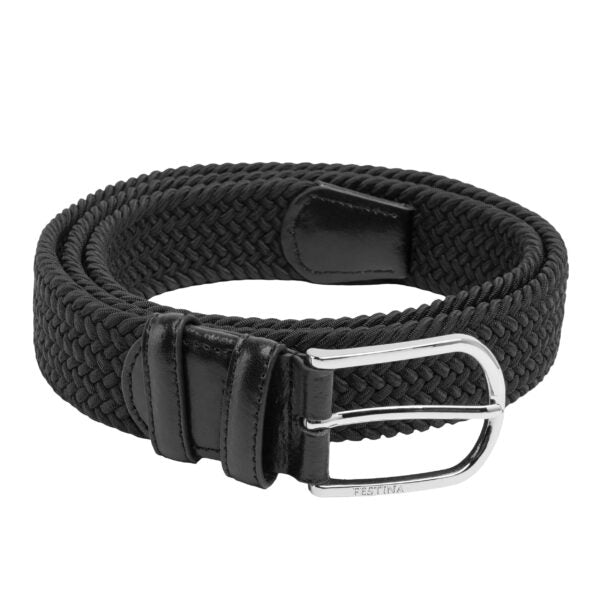 Festina Black Stretch Web /Leather Belt Sports Black
