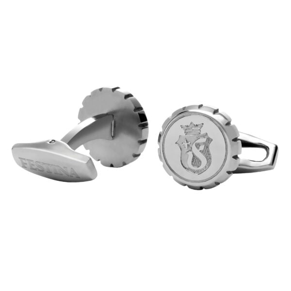 Festina Stainless Steel Cufflinks Button Polished Chrome