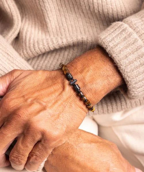 Black Bracelet Brontide 6mm Lapis Tiger Eye
