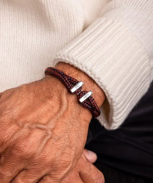 Bracelet Icy Ike Velvet Red - Navy | Silver