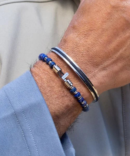 Pig and Hen Bracelet Navarch 6mm Navy | Silver
