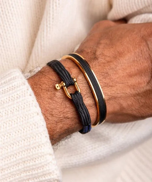Pig and Hen Gold Bracelet Navarch 9mm Black 