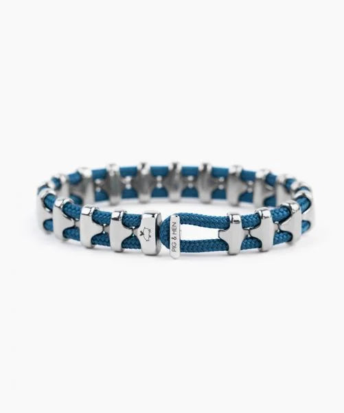 Pig and Hen Bracelet Bold Bob Ocean Blue  Silver