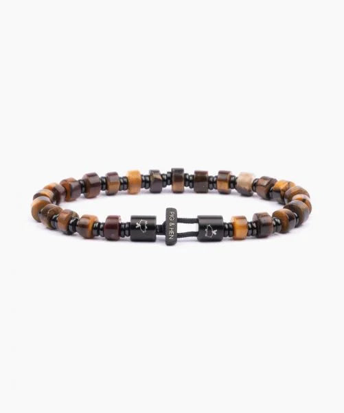 Black Bracelet Brontide 6mm Lapis Tiger Eye
