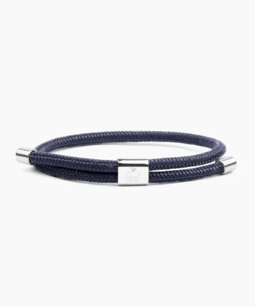 Bracelet Little Lewis 4mm Navy | Silver