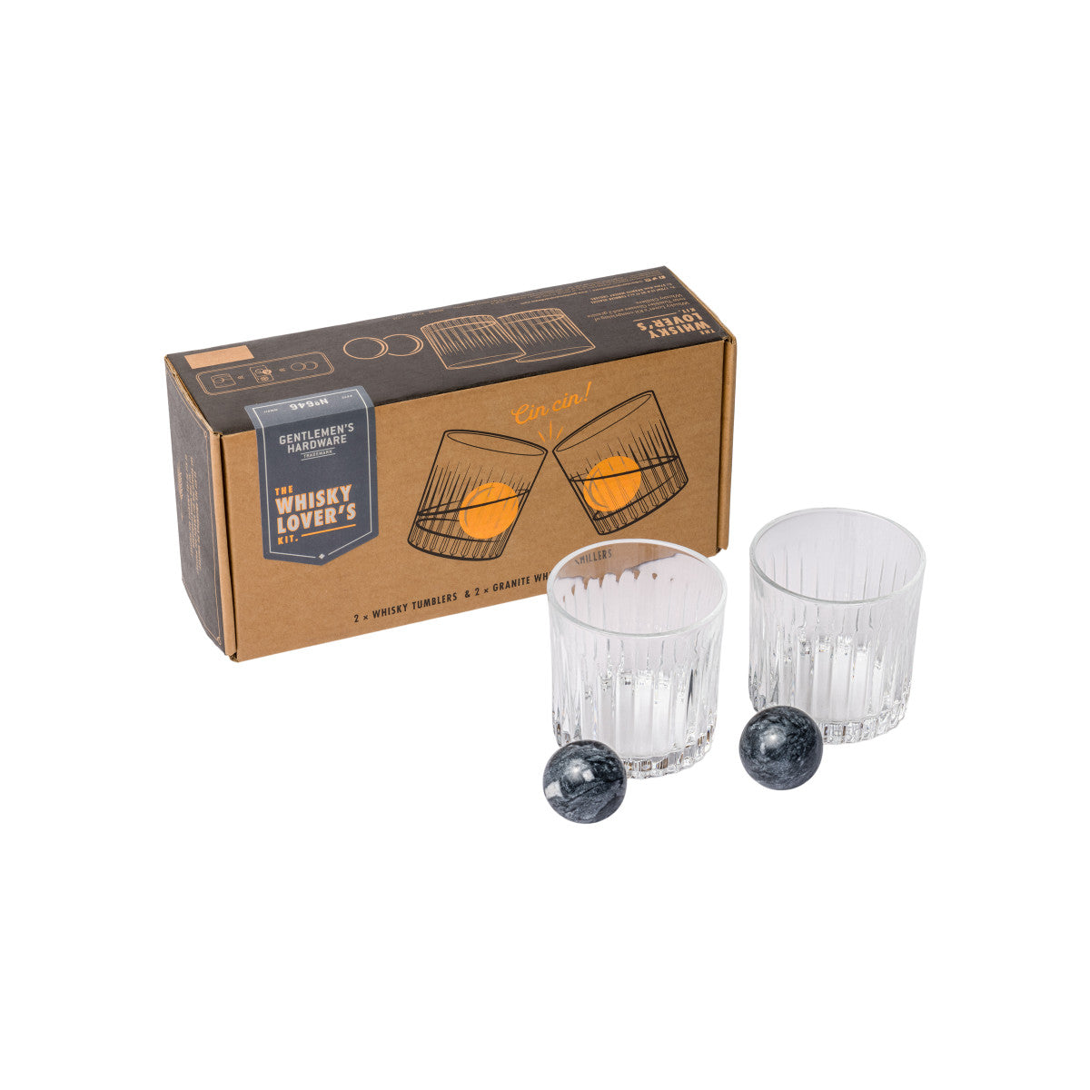 Cocktail Tumbler & Whiskey Stones Set