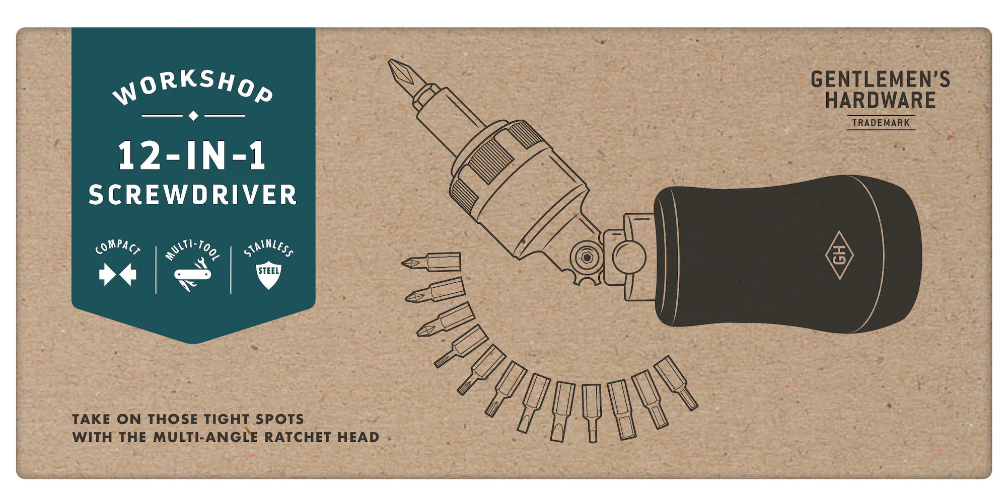 12-in-1 Screwdriver in Kraft Packaging