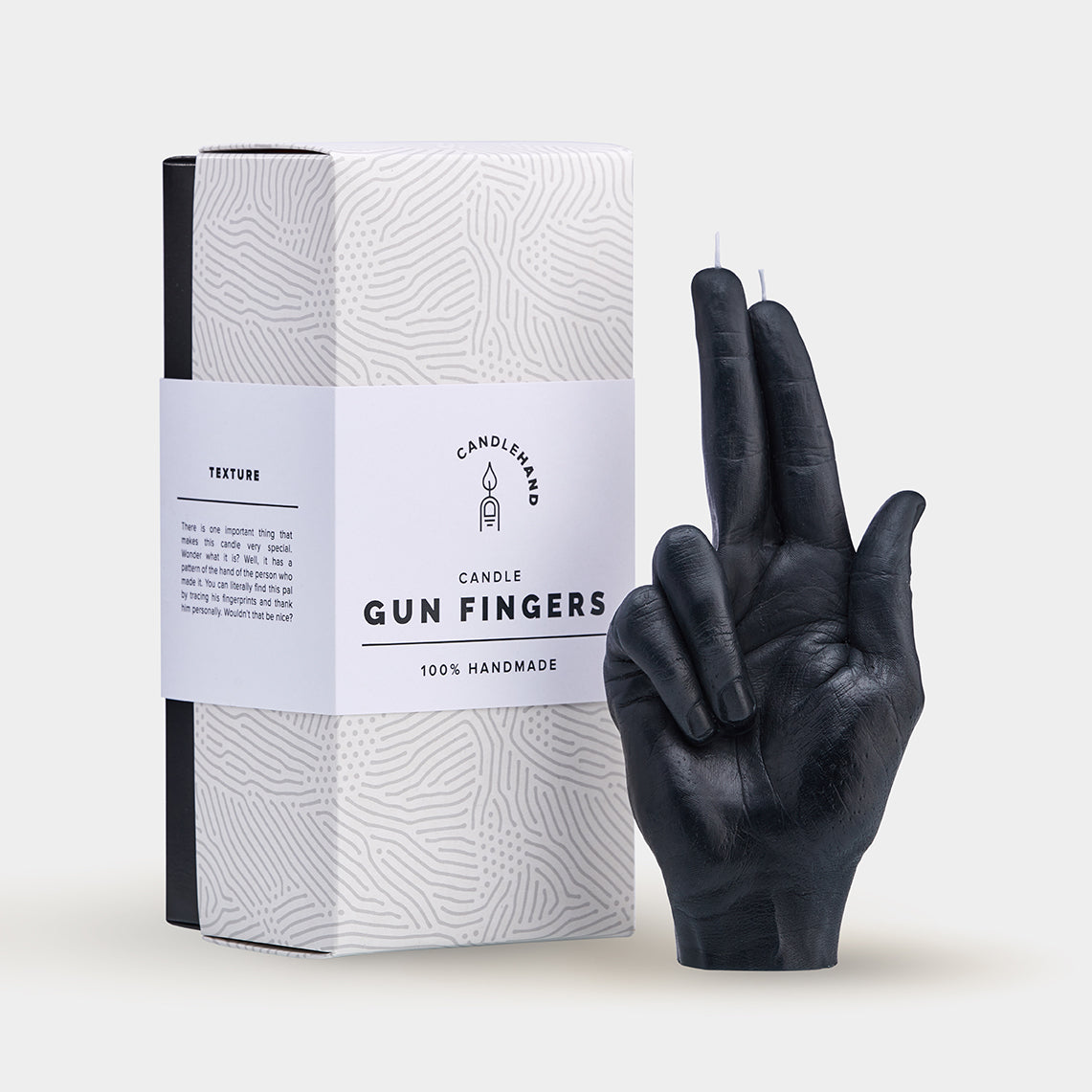 Gun fingers candle hand