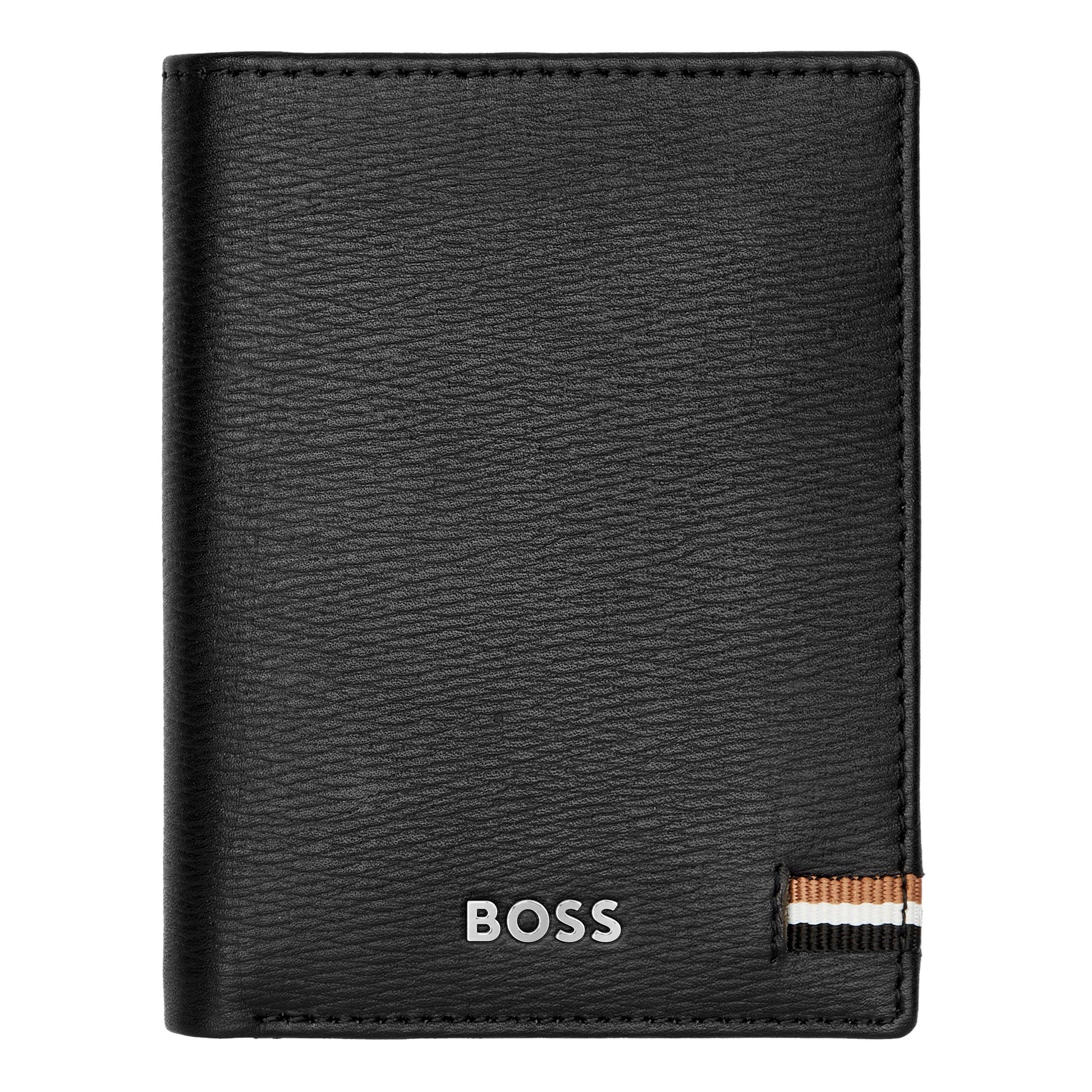 Leather Folding card holder Iconic Black