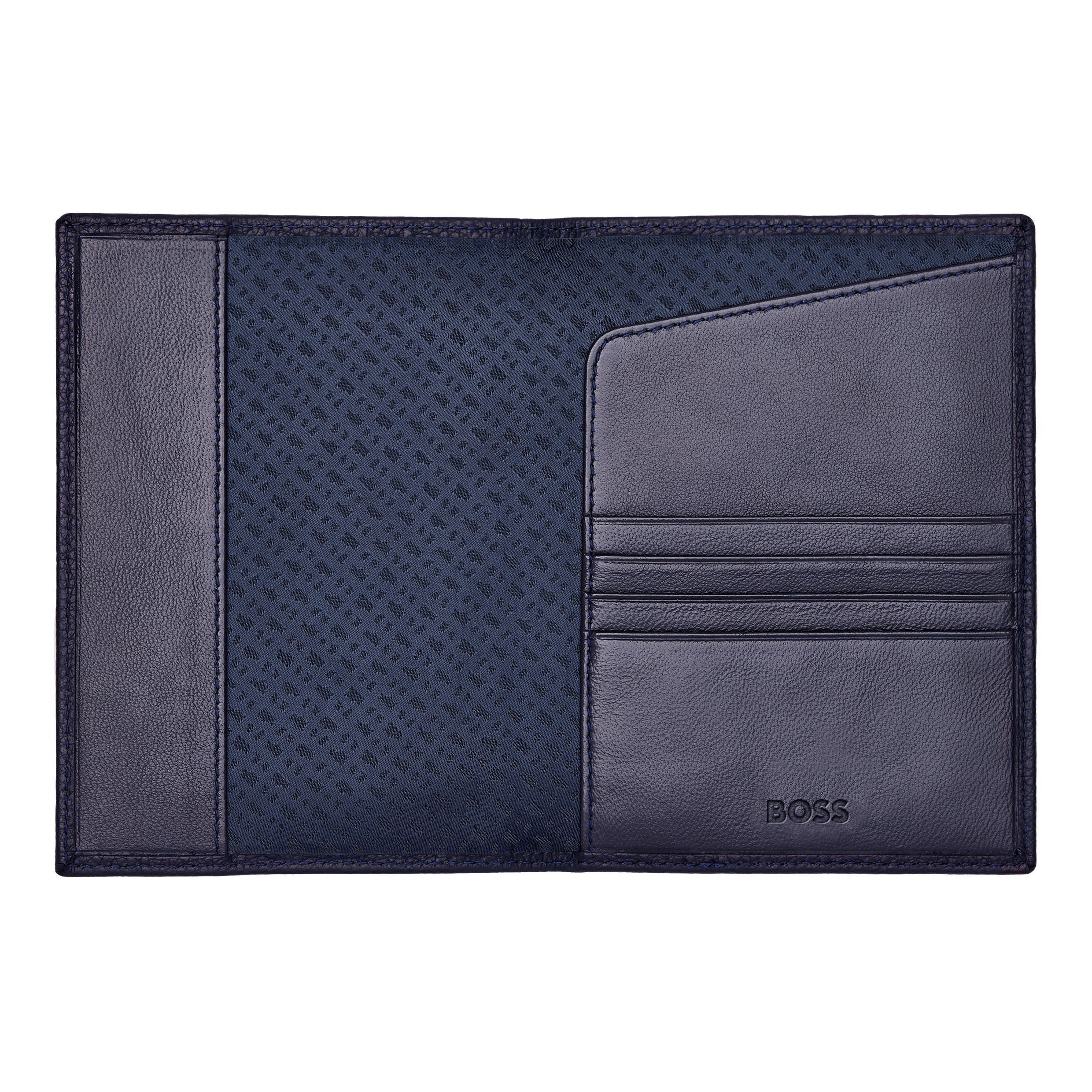 Hugo Boss Passport Holder Classic Grained Black Leather