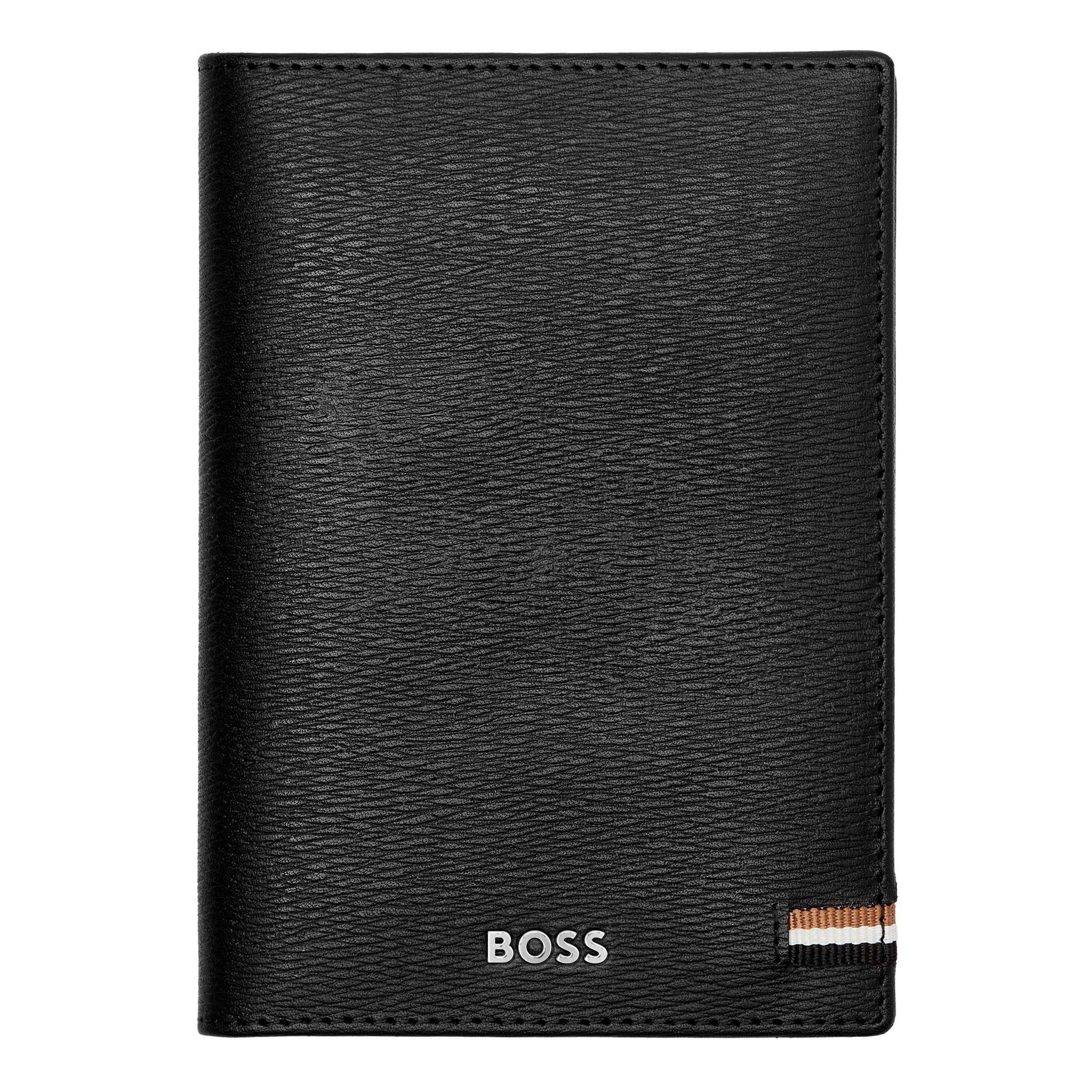 Hugo Boss Passport Holder Iconic Black Leather
