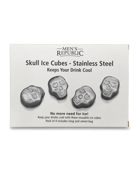 Skull Ice Cubes - 4 Pieces Stainless Steel