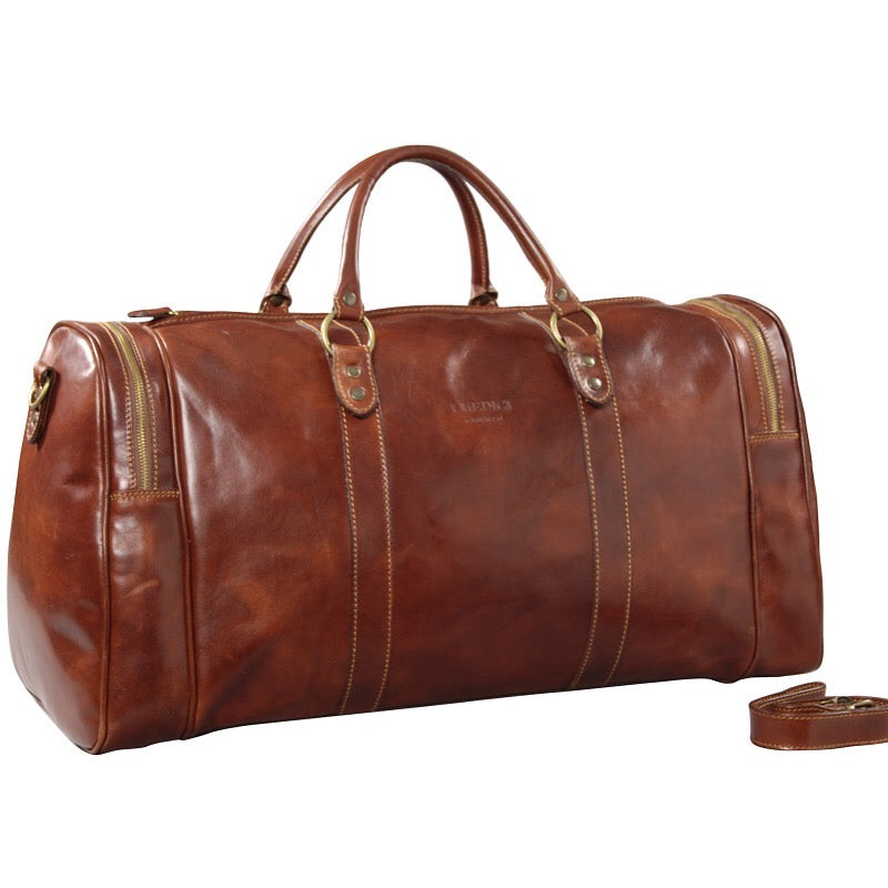 I Medici Leather Travel bag with end pockets