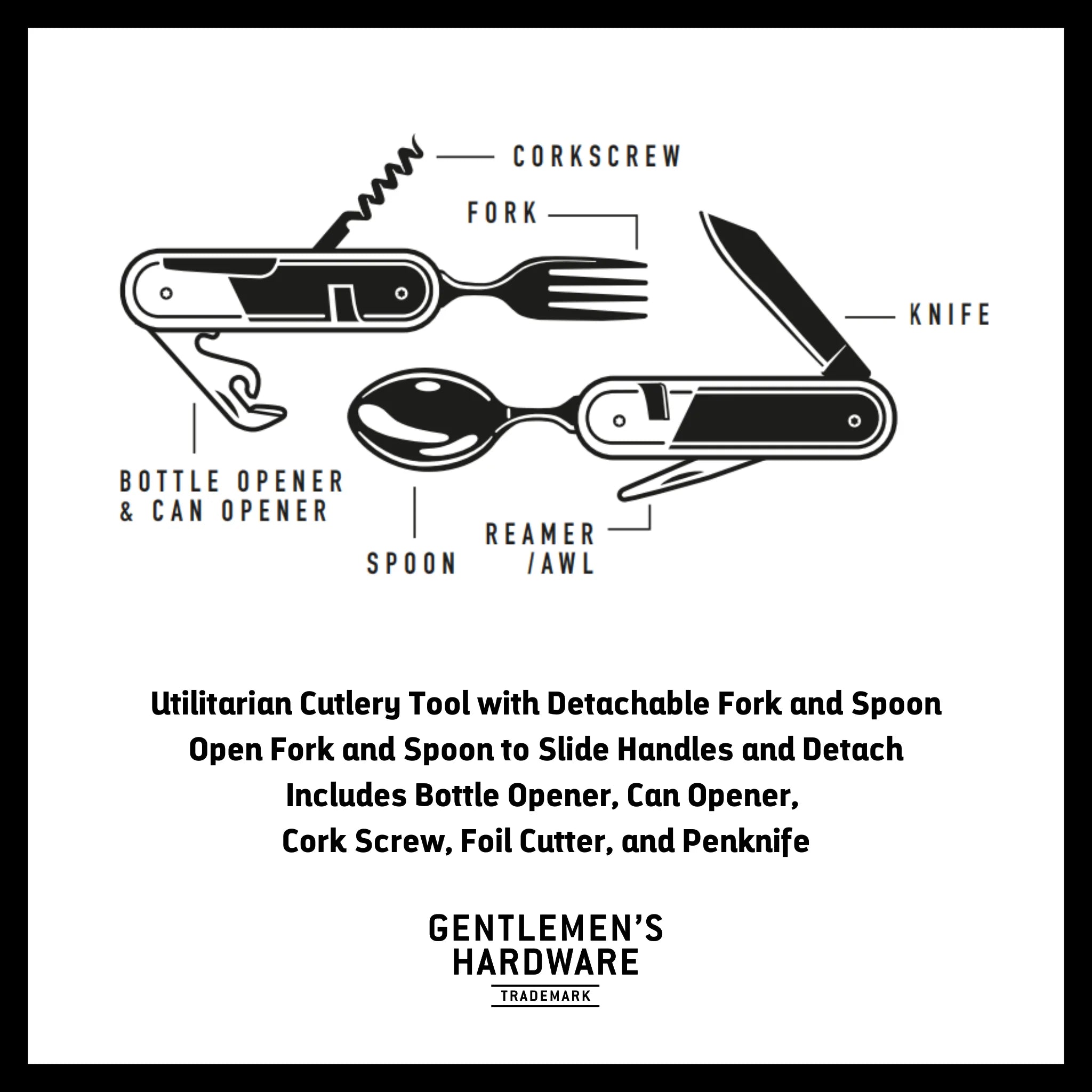 Camping Cutlery Utensil Multi Tool