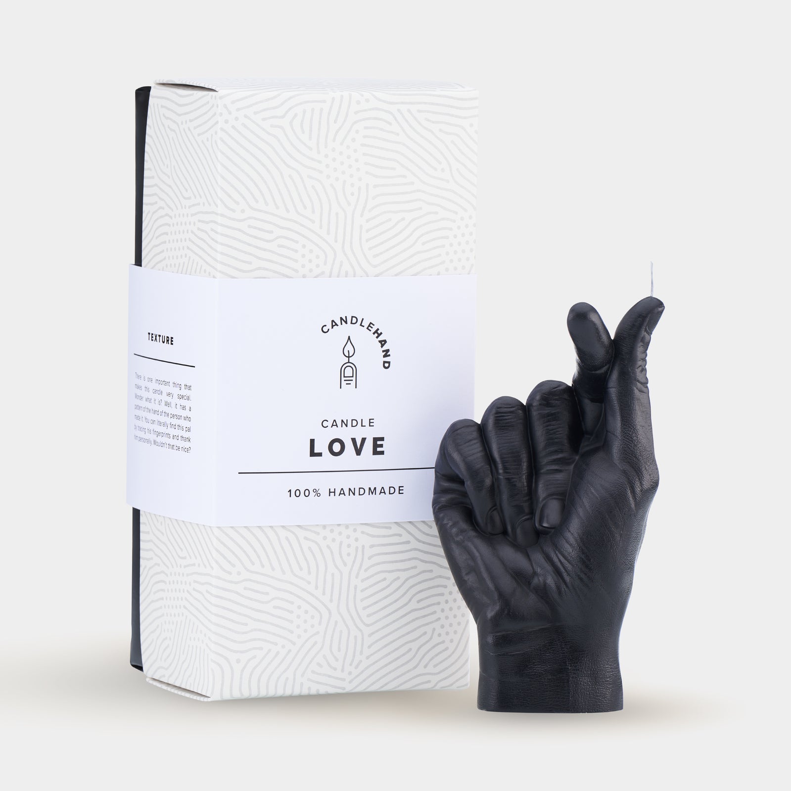 LOVE candle hand