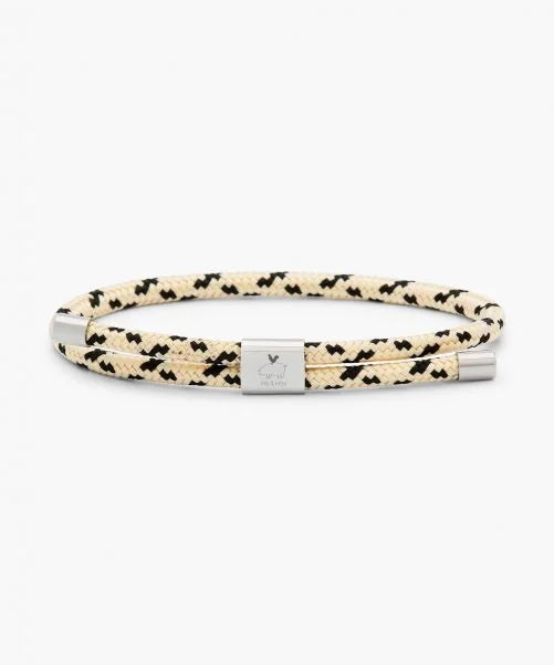 Bracelet Little Lewis 4mm Ivory - Black | Silver