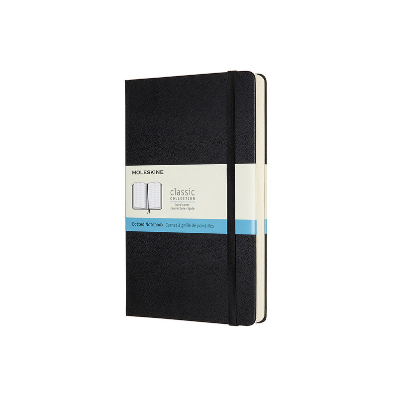 A5 Classic Hard Cover Notebook Expanded - Dot Grid - Large - Black