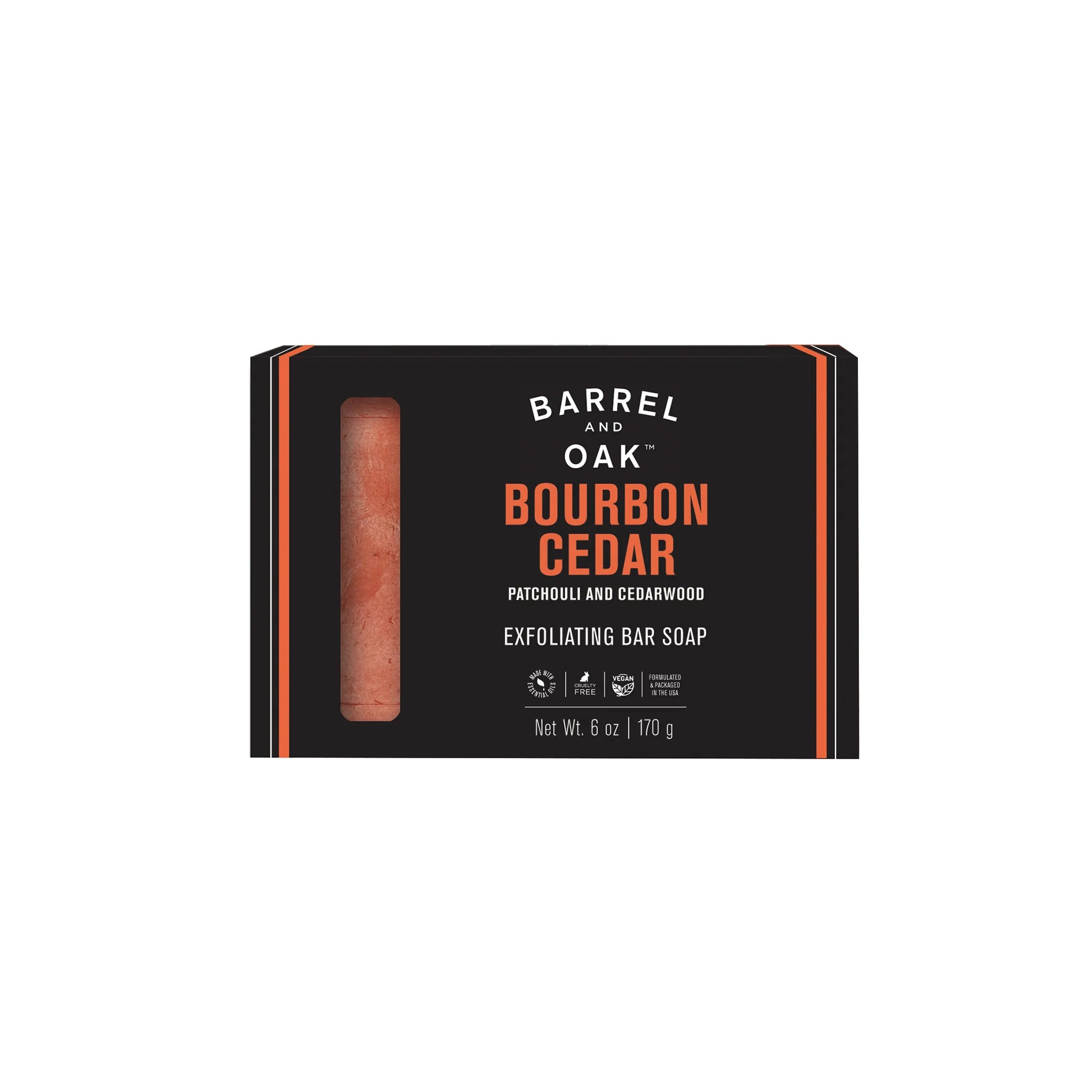 Barrel And Oak Bourbon Cedar Exfoliating Bar Soap