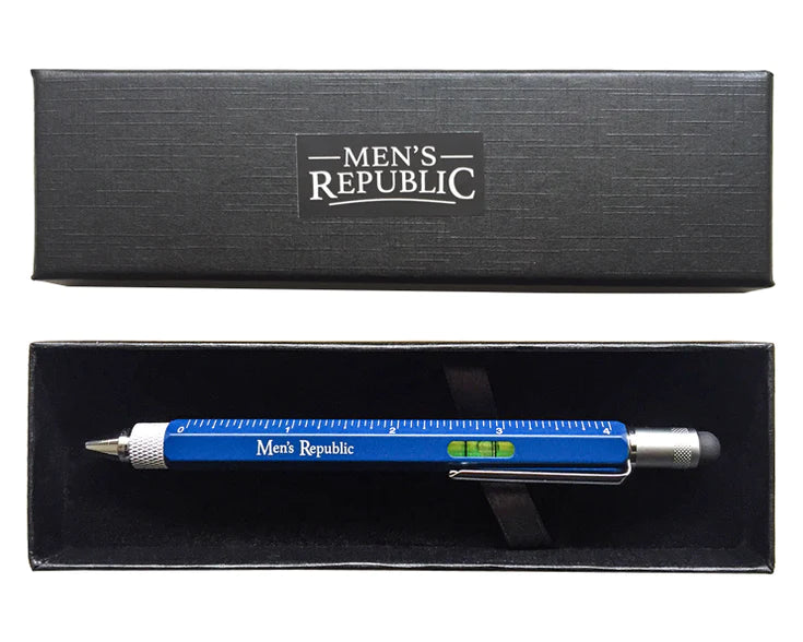 Men's Republic Stylus Pen Pocket Multi Tool 9-in-1 functions - Blue