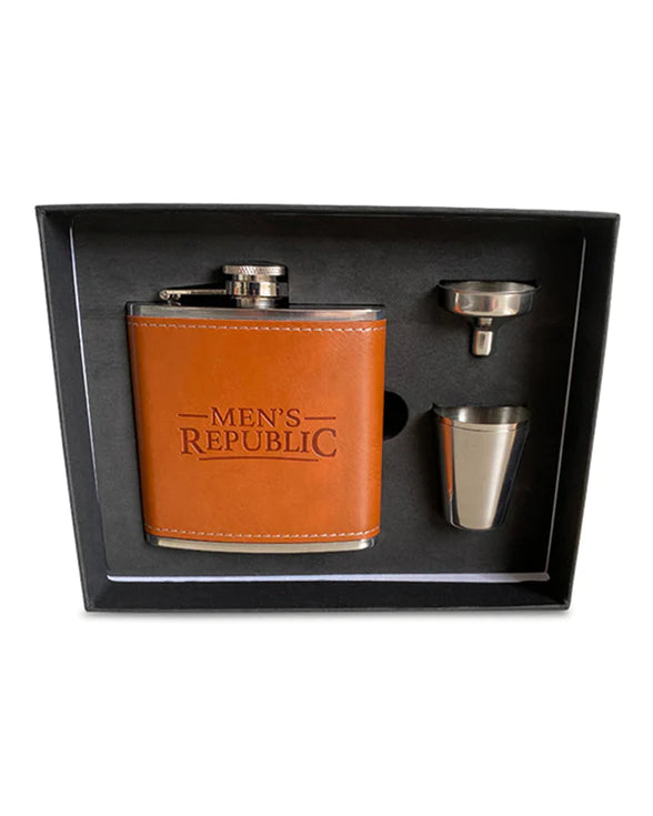 Hip Flask, Funnel and 2 Cups